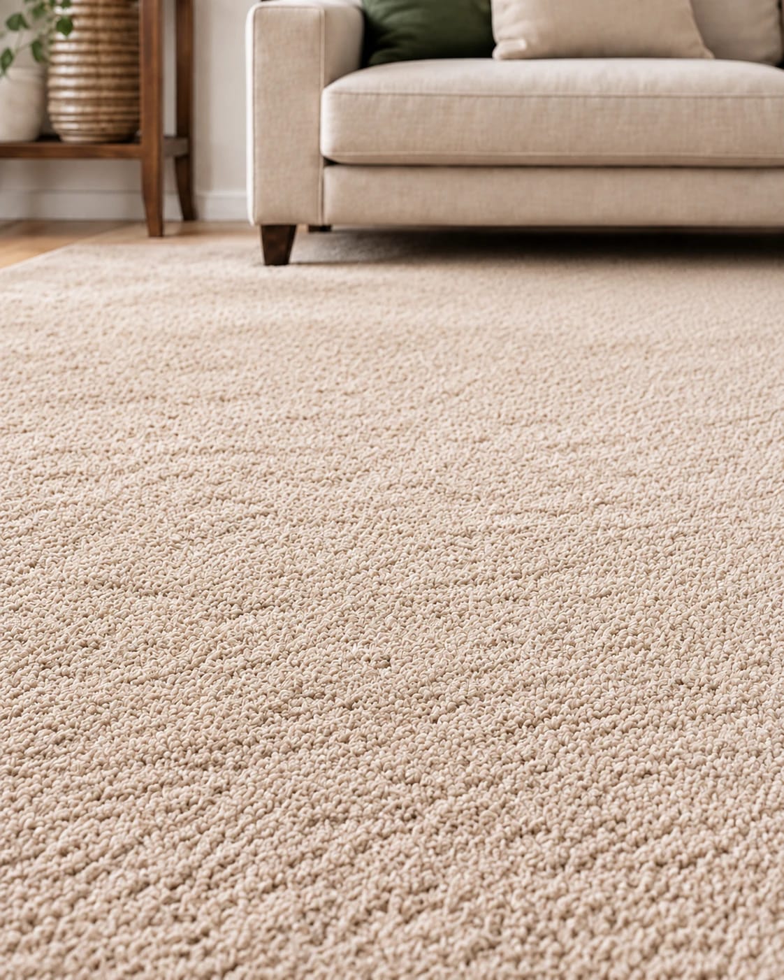 After — the same carpet cleaned, even and bright